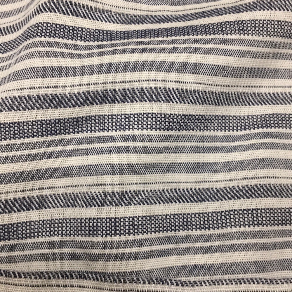 Lucky Brand Preppy Black White Striped Ruffle Faux Wrap Cotton Dress Cottagecore - Picture 8 of 9